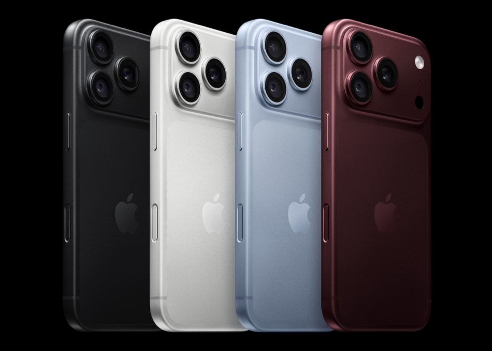 iPhone 18 Pro in nero, argento, ghiacciaio e borgogna.
