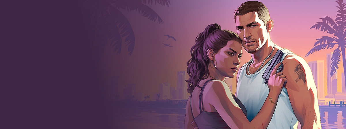 Artwork ufficiale GTA VI con Jason e Lucia