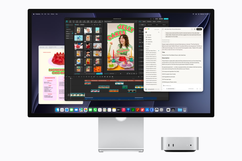 Mac mini in un ambiente di lavoro mostrato nel materiale ufficiale Apple