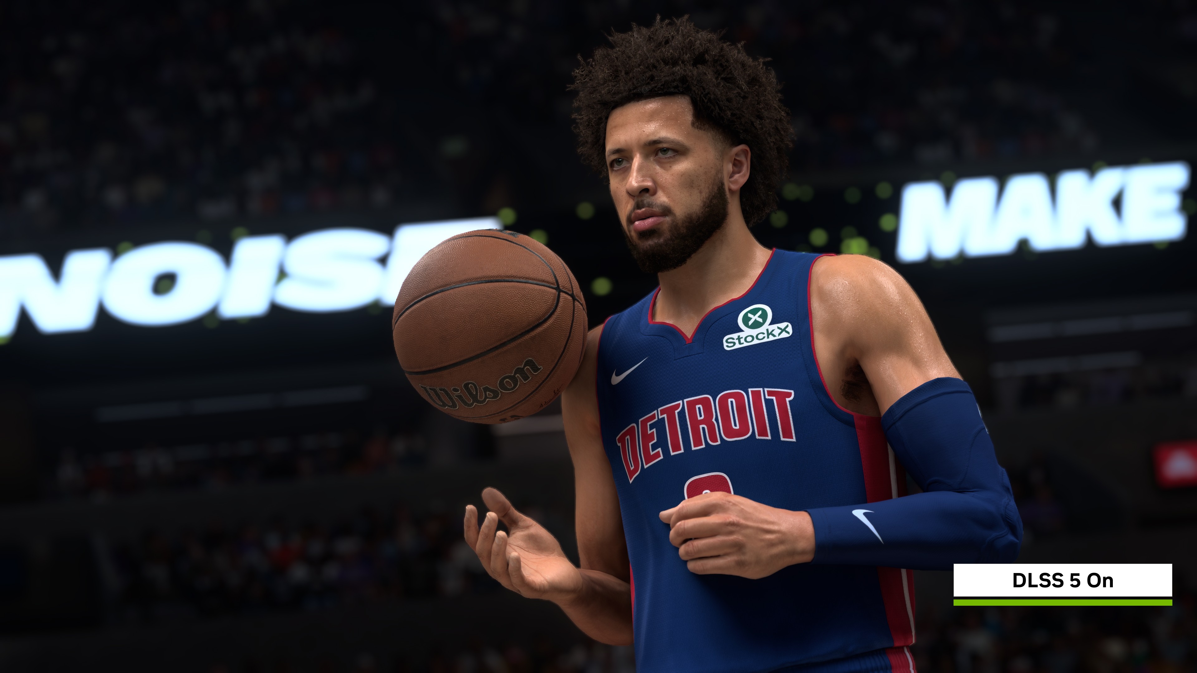 NBA 2K27, Cade Cunningham con DLSS Neural Rendering attivo nell’esempio NVIDIA