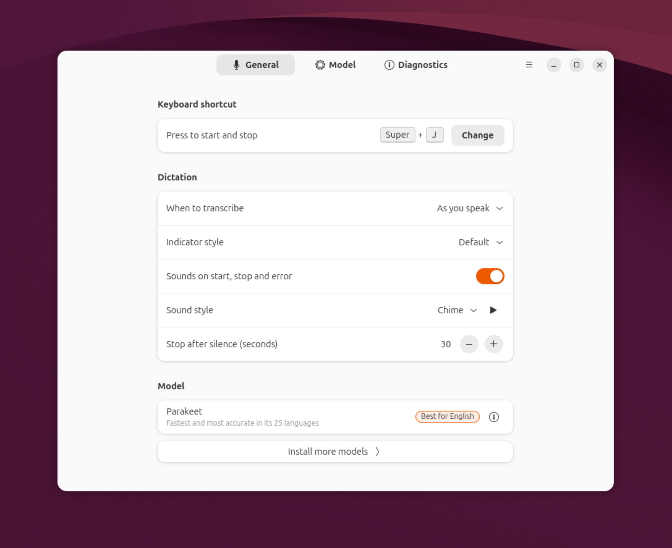 Configurazione Myna nella schermata ufficiale Canonical