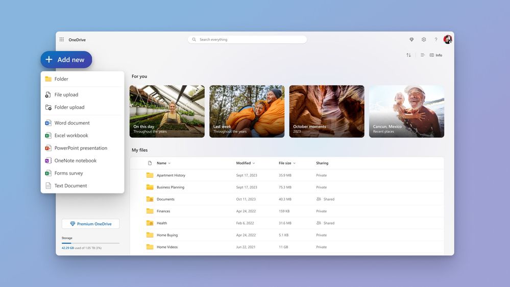 Dimostrazione Microsoft dei comandi di OneDrive personale