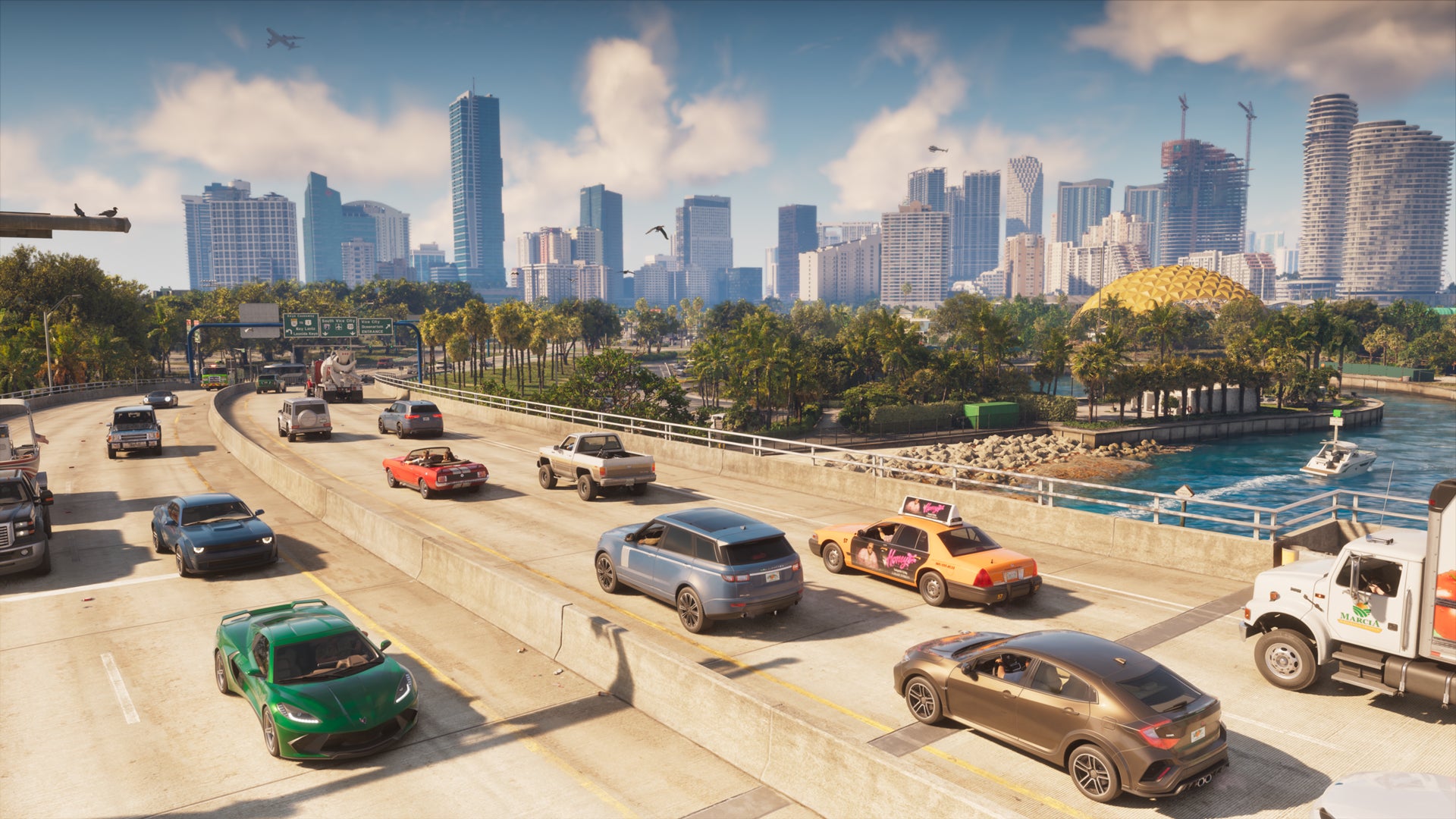 Scena ufficiale di traffico e panorama urbano in GTA VI