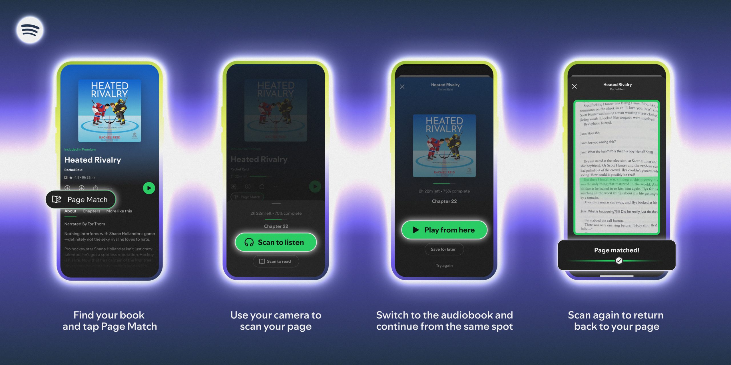 Dimostrazione ufficiale di Page Match fra libro e app Spotify