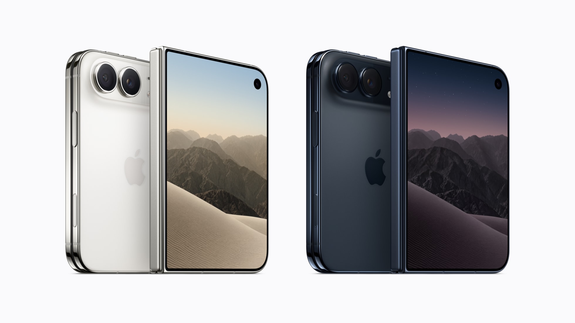iPhone Duo nei colori bianco stellare e cielo notturno