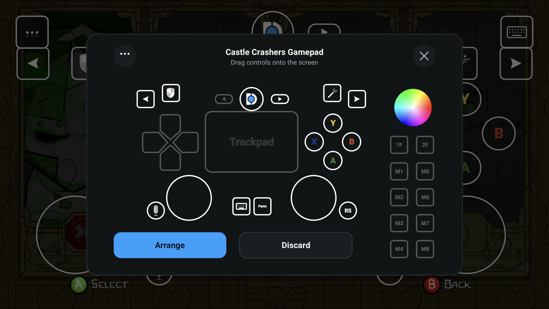 DroidDeck: Castle Crashers touch layout editor
