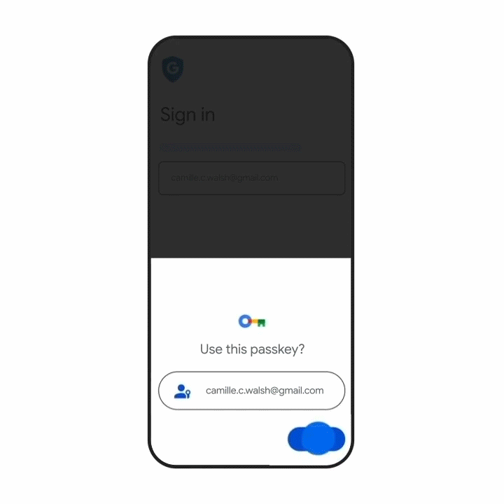 La dimostrazione Google richiede la conferma dell’uso della passkey