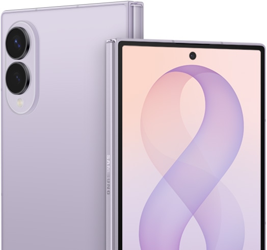 Fotocamere posteriori e fotocamera esterna del Galaxy Z Fold8 nella rappresentazione Samsung.