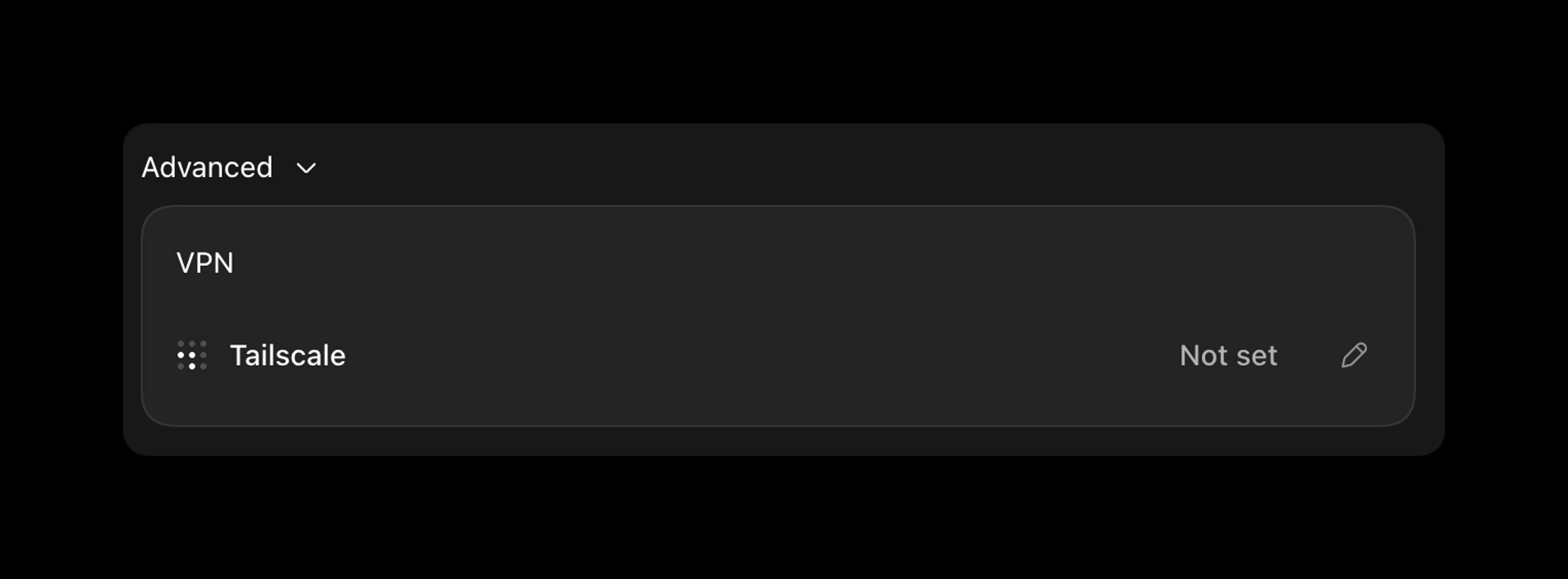 Codex Cloud: VPN settings section