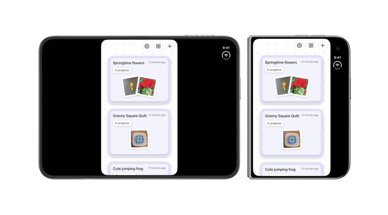 Layout di un’app iPhone Duo compilata con SDK iOS 26 o precedente